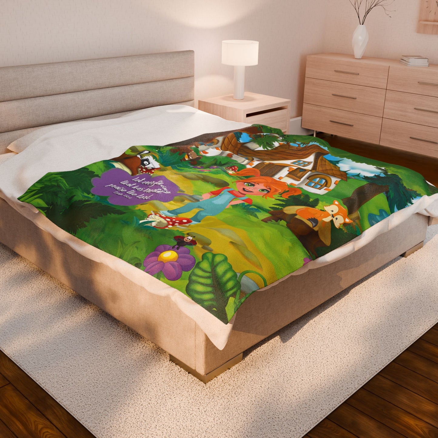 Plush Velveteen Blanket - Becky - Psalm 150