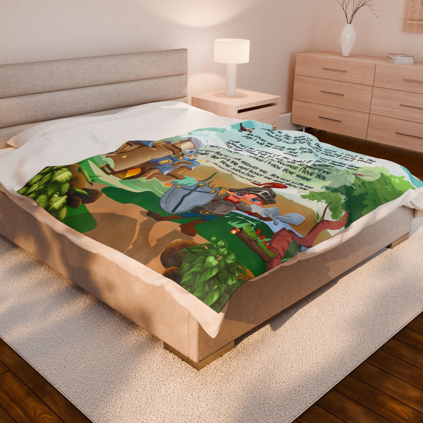 Plush Velveteen Blanket - Benjamin Psalm91