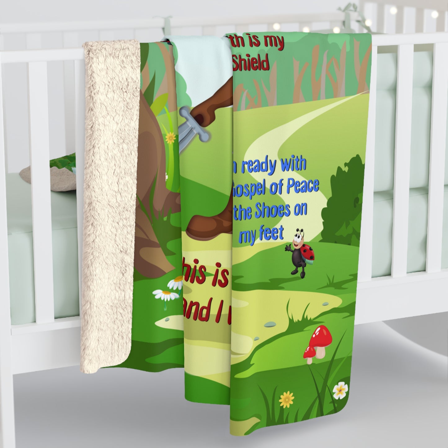 Sherpa Fleece Blanket - Becky & the Armor of God