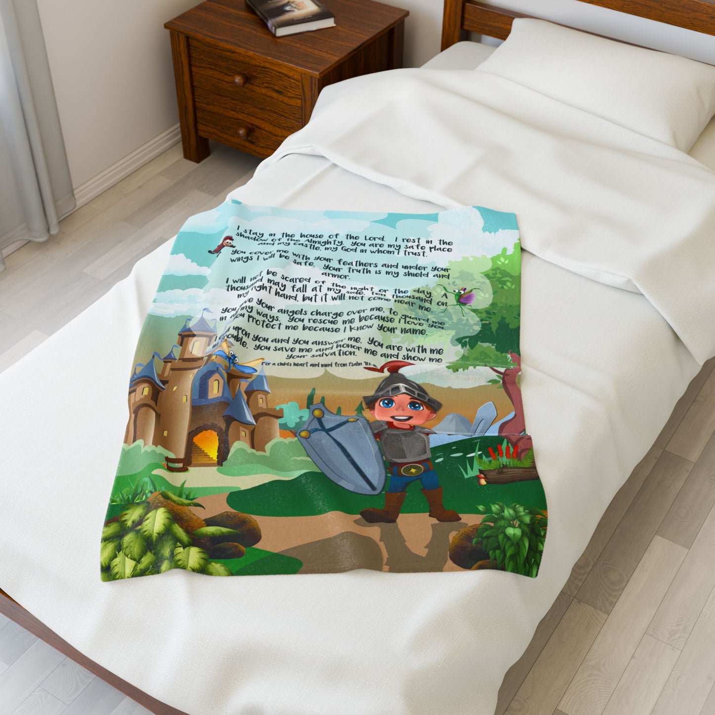 Plush Velveteen Blanket - Benjamin Psalm91