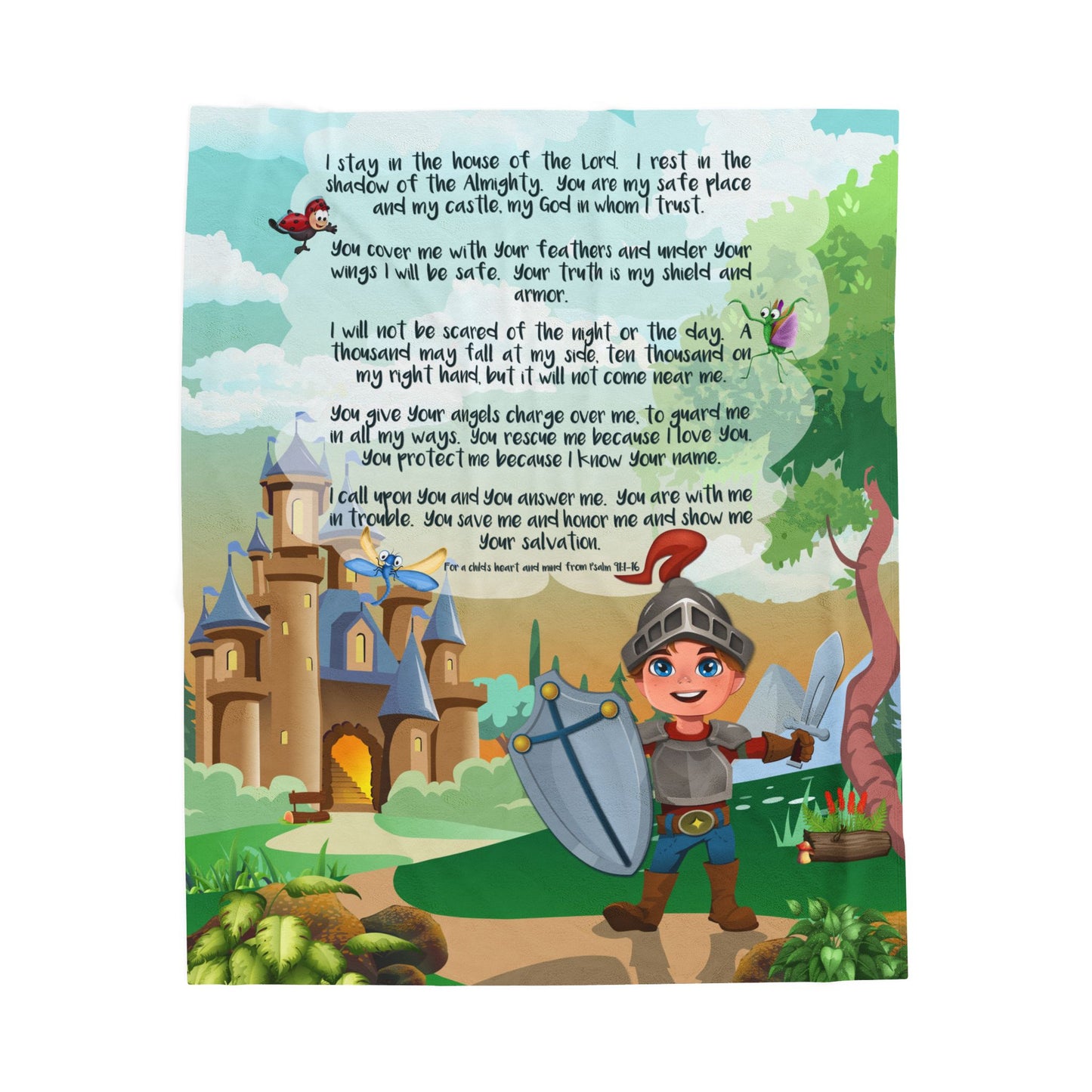 Plush Velveteen Blanket - Benjamin Psalm91