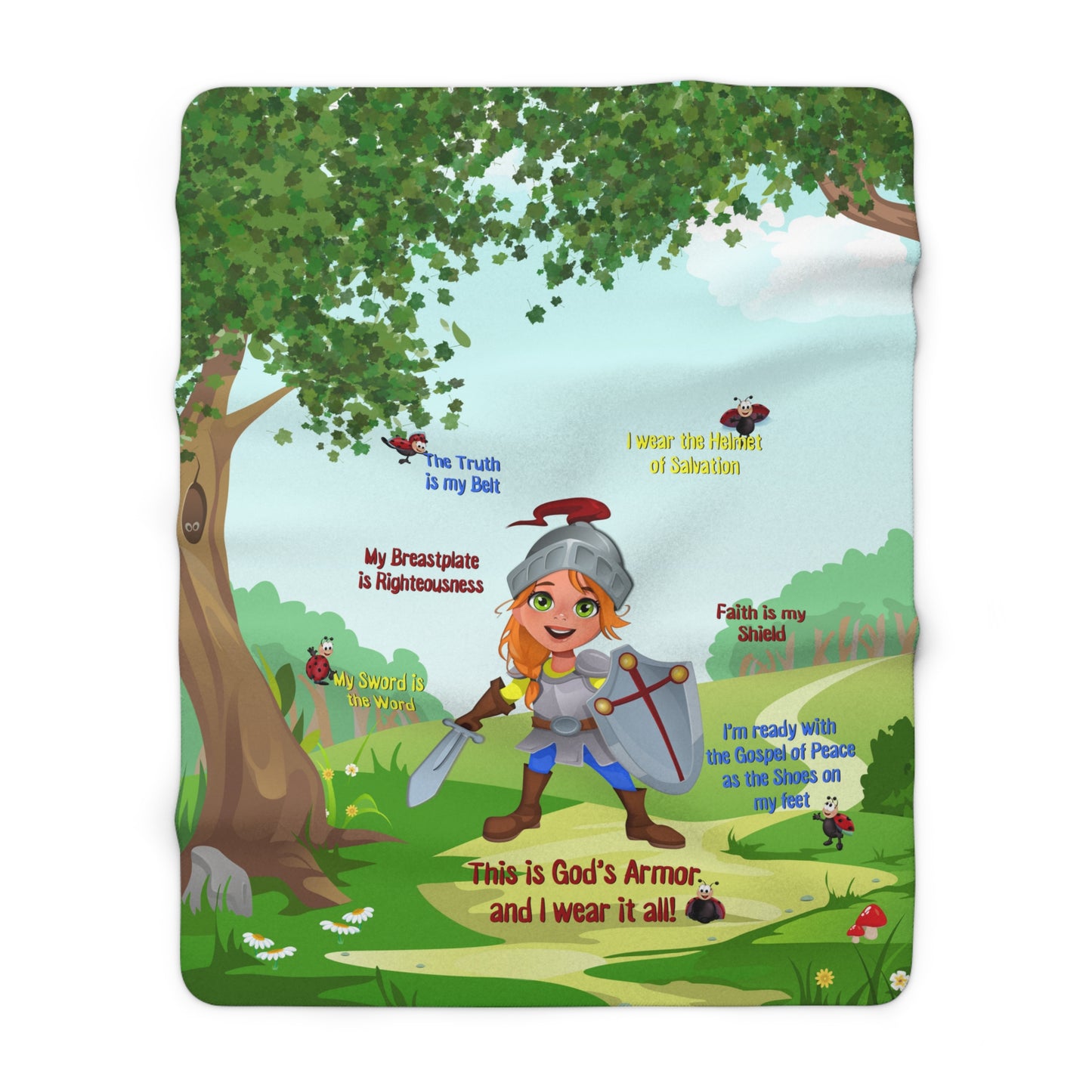 Sherpa Fleece Blanket - Becky & the Armor of God