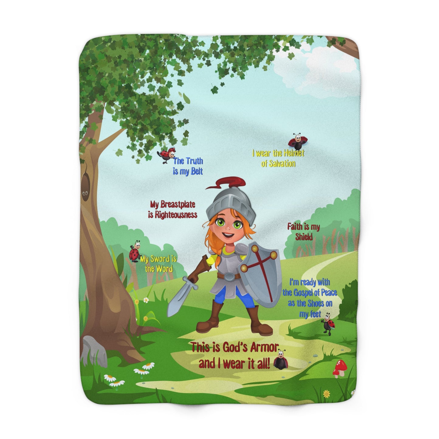 Sherpa Fleece Blanket - Becky & the Armor of God