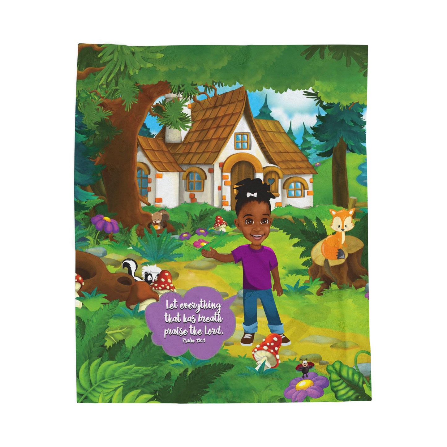 Plush Velveteen Blanket - Abigail - Psalm 150