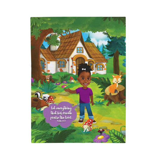 Plush Velveteen Blanket - Abigail - Psalm 150