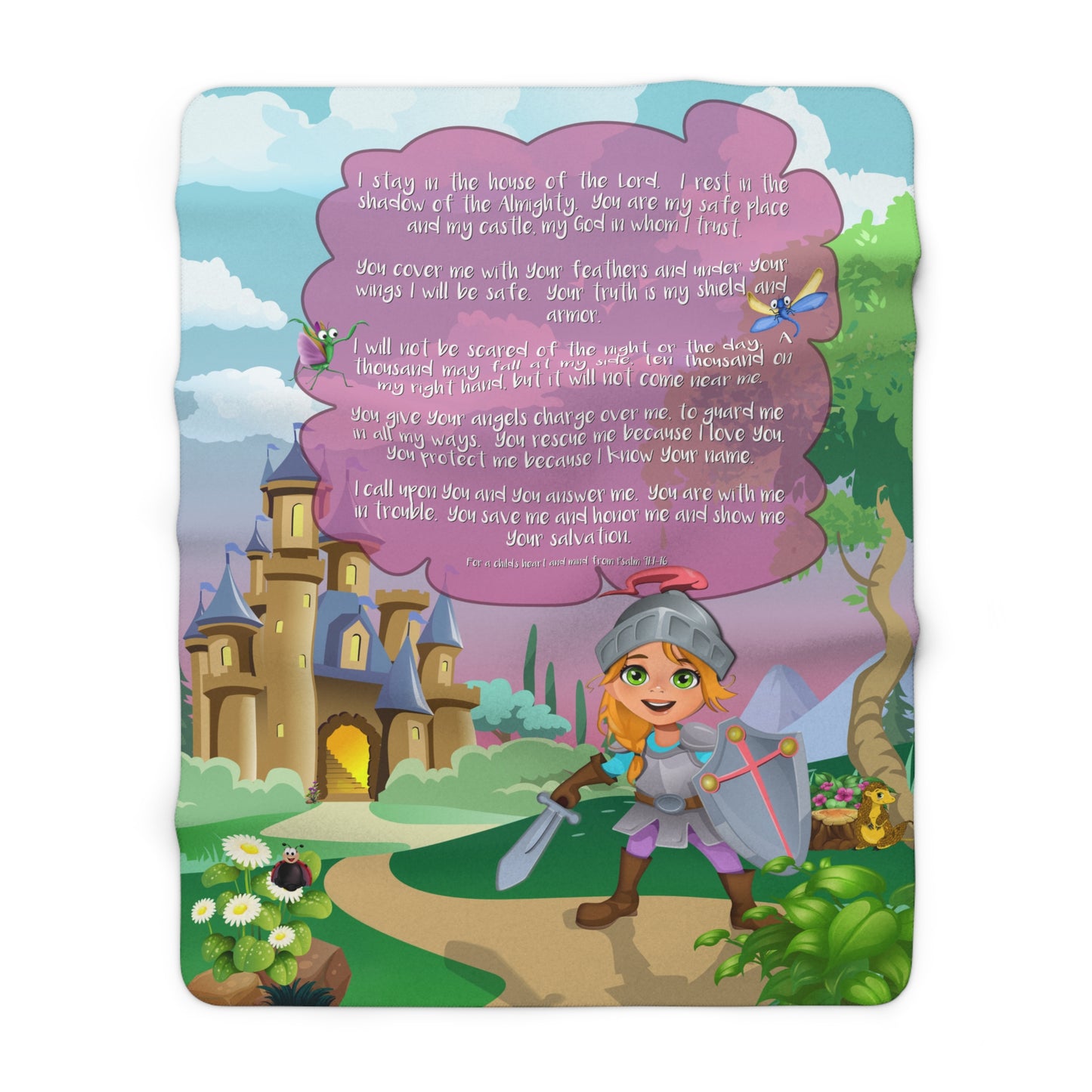 Sherpa Fleece Blanket - Becky Psalm 91