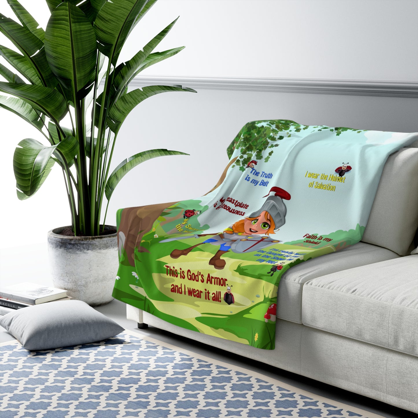 Sherpa Fleece Blanket - Becky & the Armor of God
