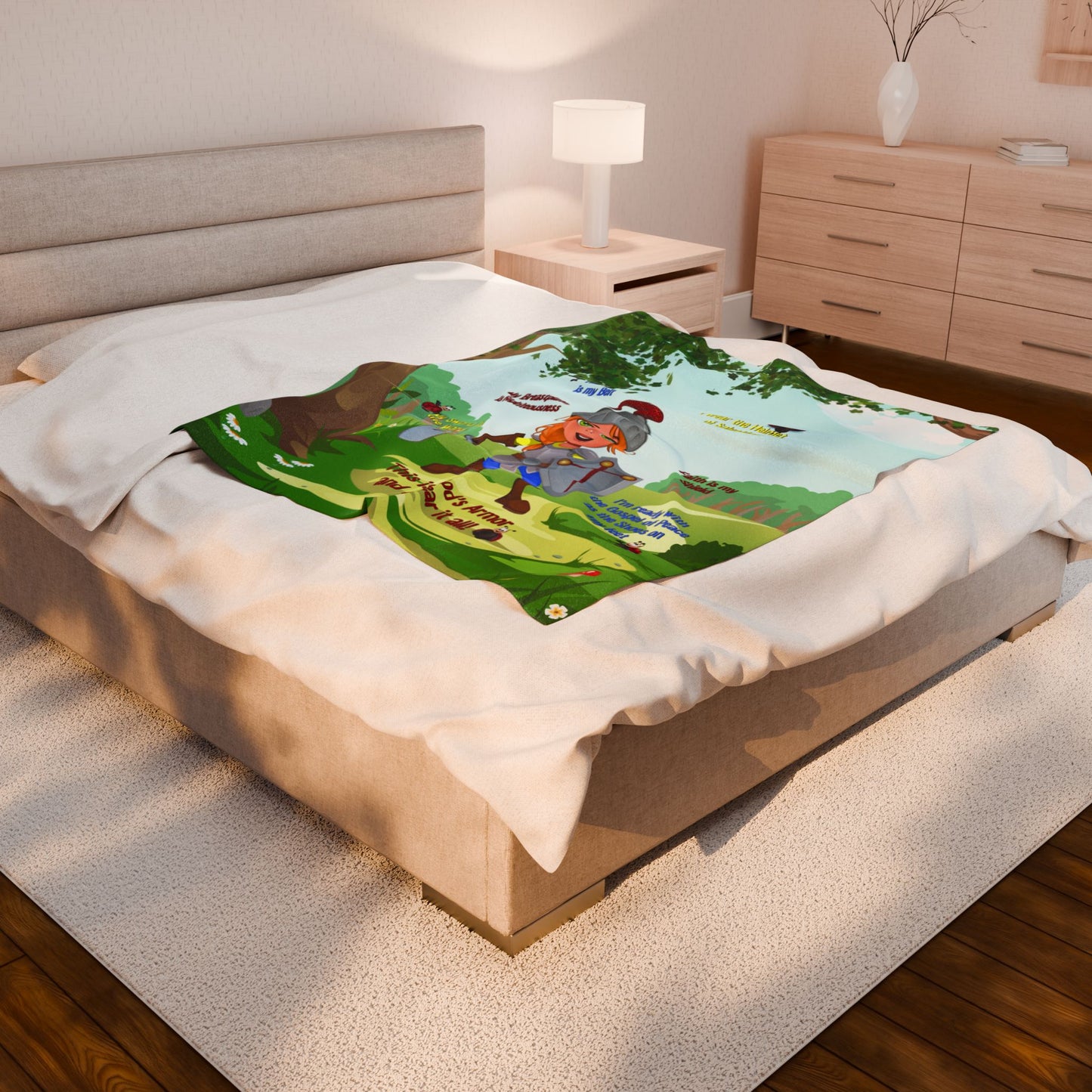 Plush Velveteen Blanket - Becky & the Armor of God