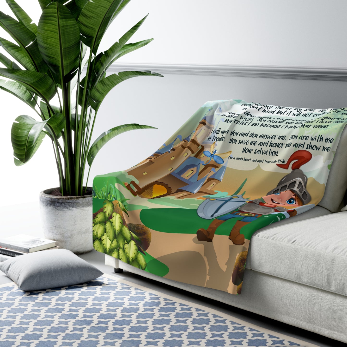 Sherpa Fleece Blanket - Benjamin Psalm 91