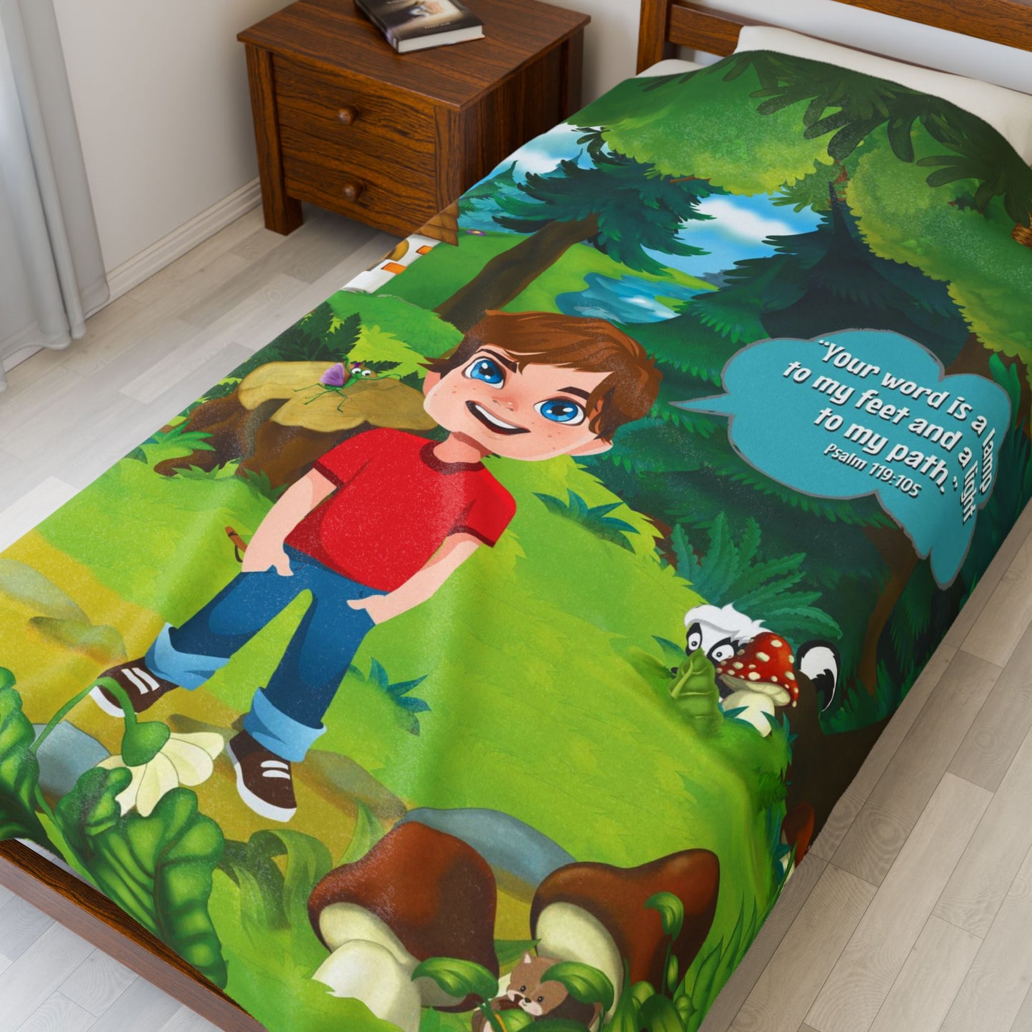 Plush Velveteen Blanket - Benjamin - Psalm 119