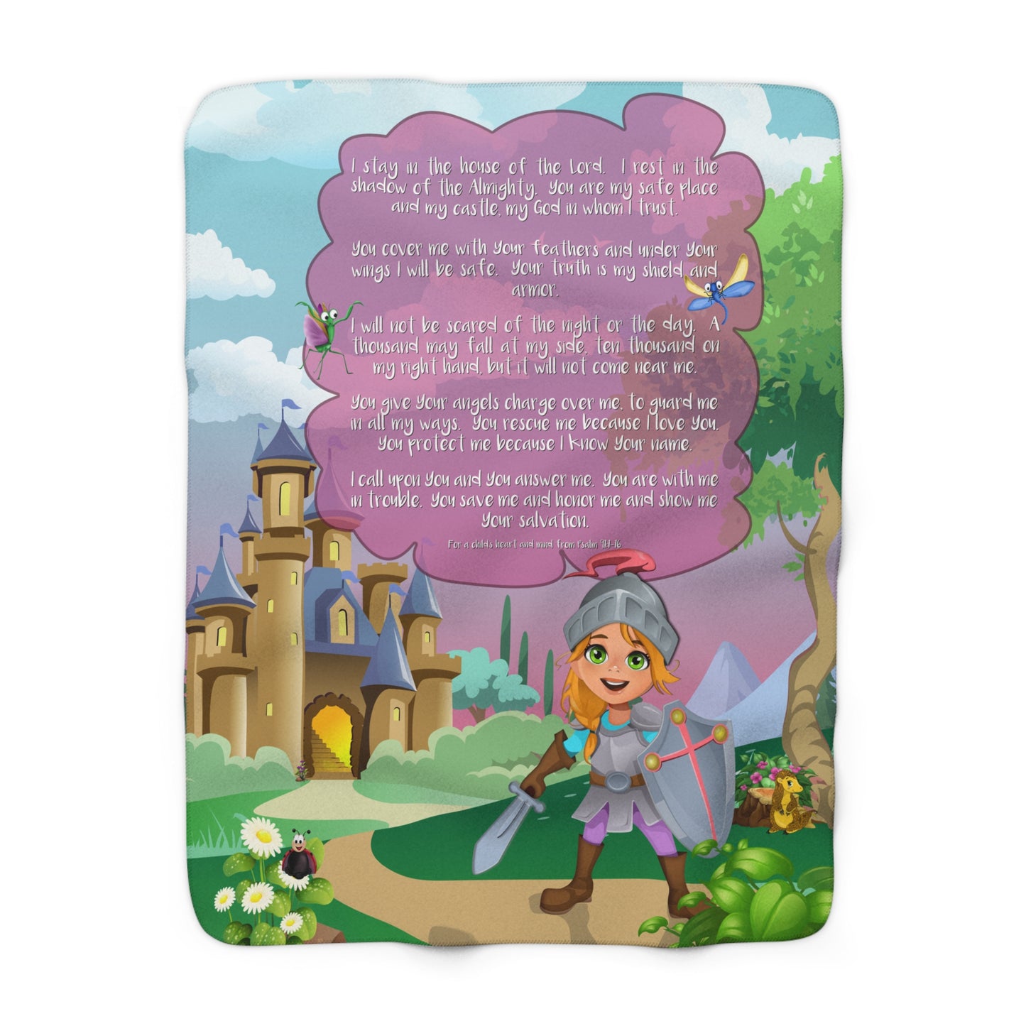 Sherpa Fleece Blanket - Becky Psalm 91