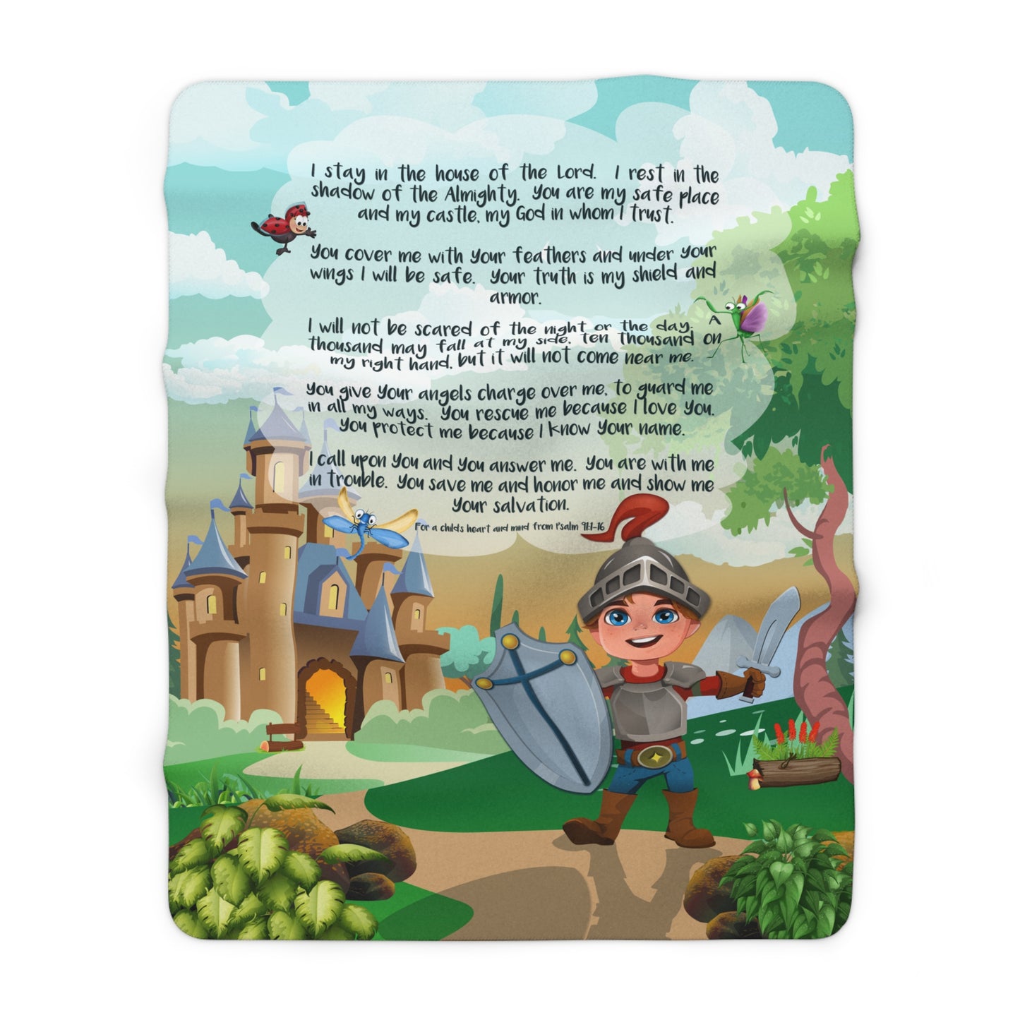 Sherpa Fleece Blanket - Benjamin Psalm 91