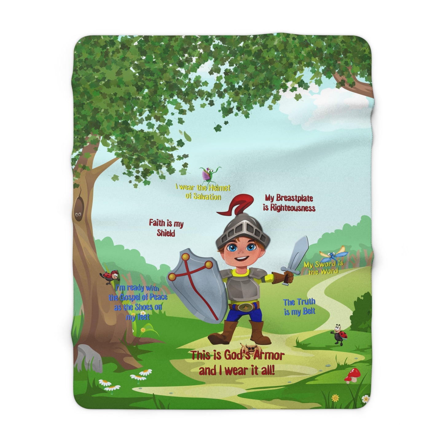 Sherpa Fleece Blanket - Benjamin & the Armor of God