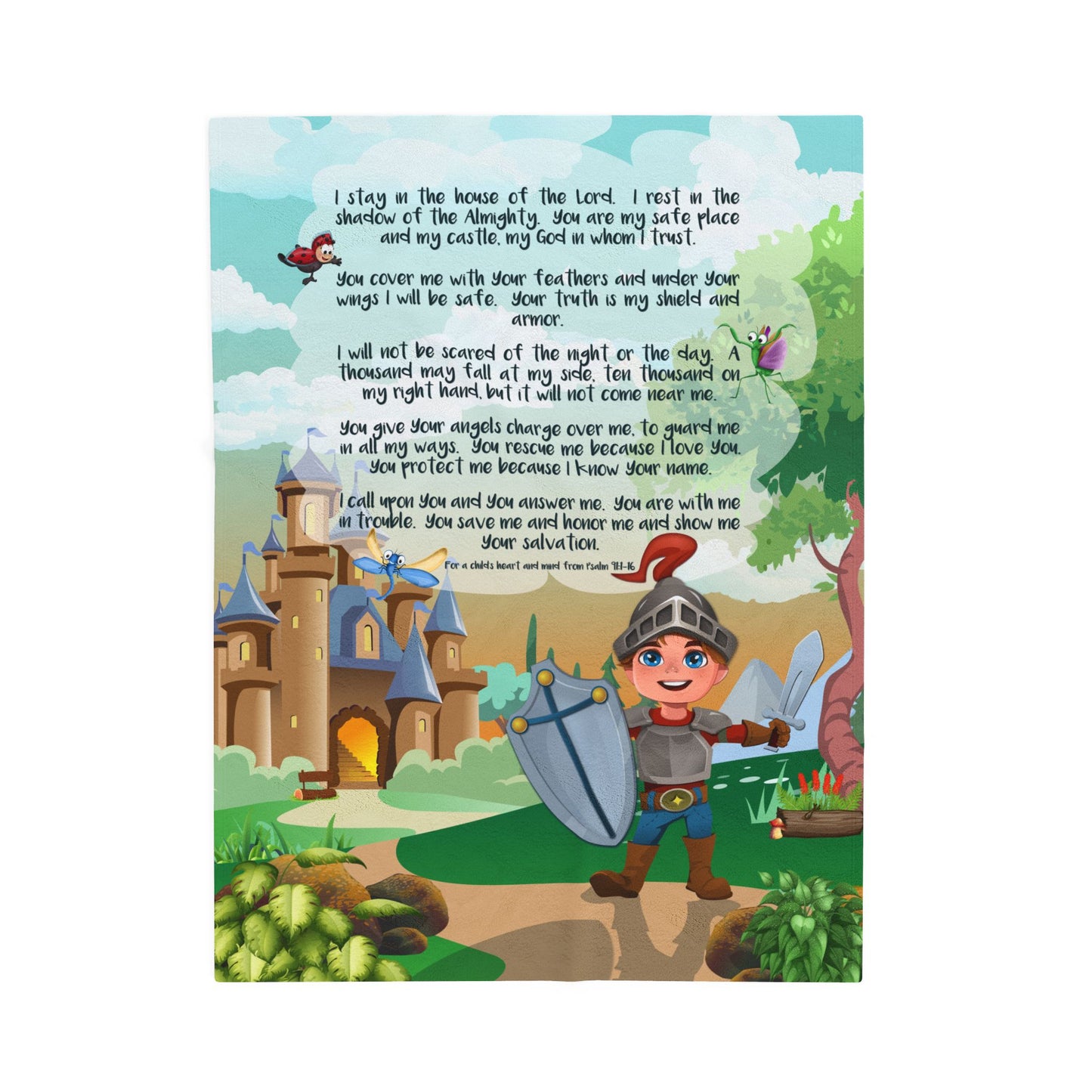 Plush Velveteen Blanket - Benjamin Psalm91