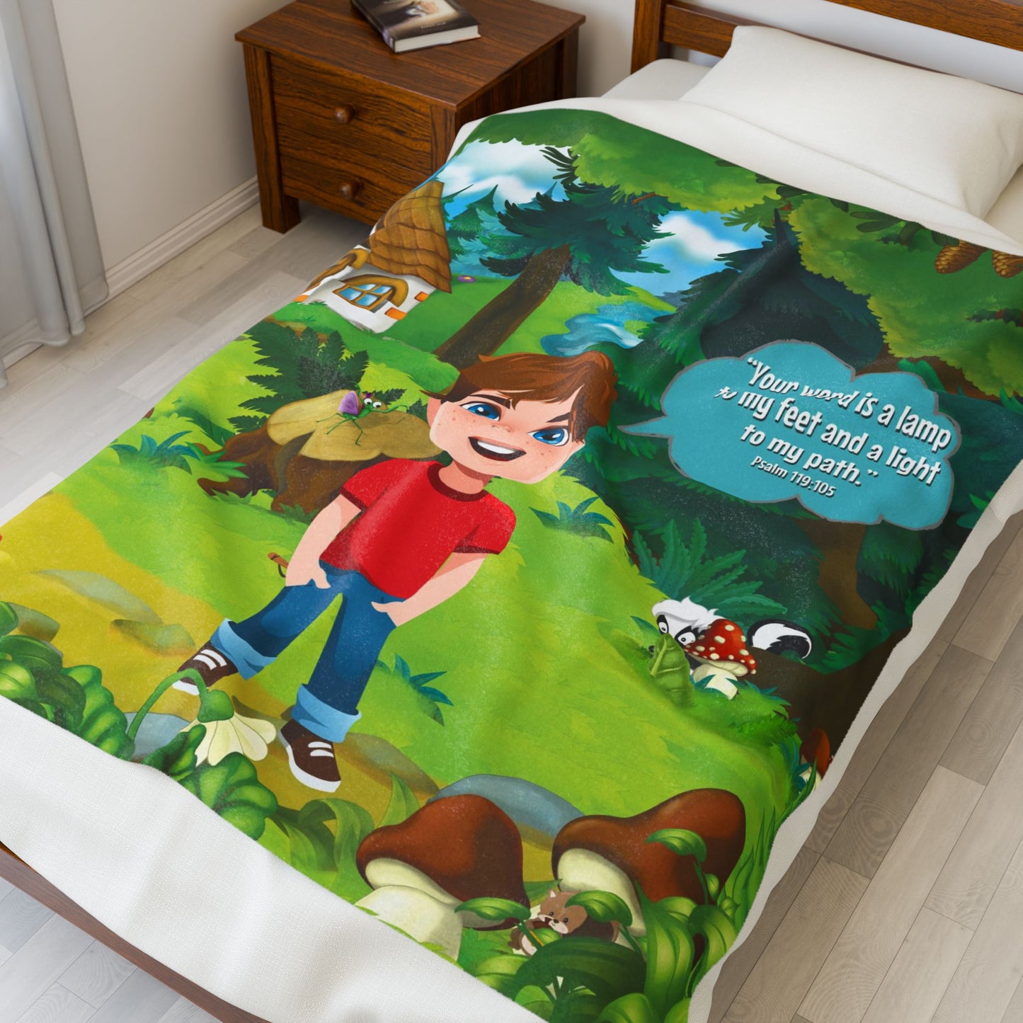 Plush Velveteen Blanket - Benjamin - Psalm 119