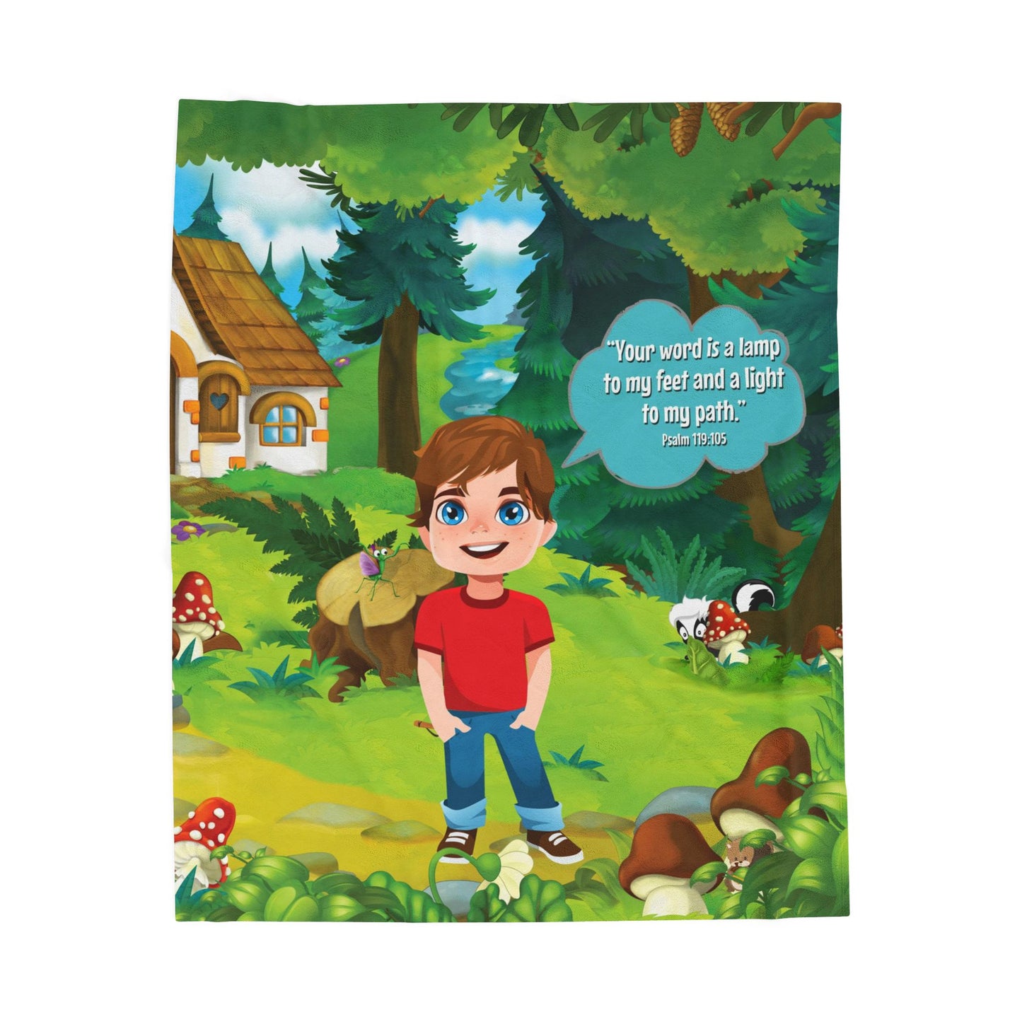 Plush Velveteen Blanket - Benjamin - Psalm 119
