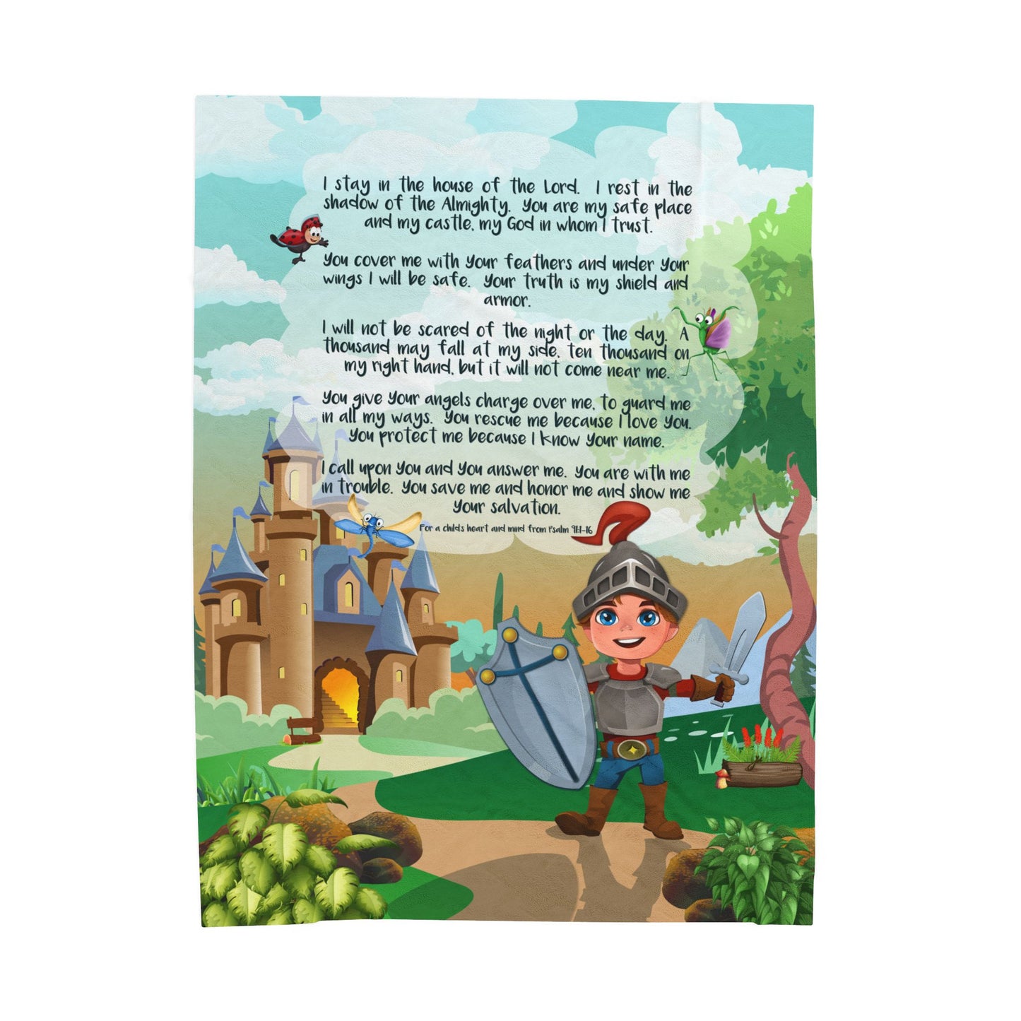 Plush Velveteen Blanket - Benjamin Psalm91