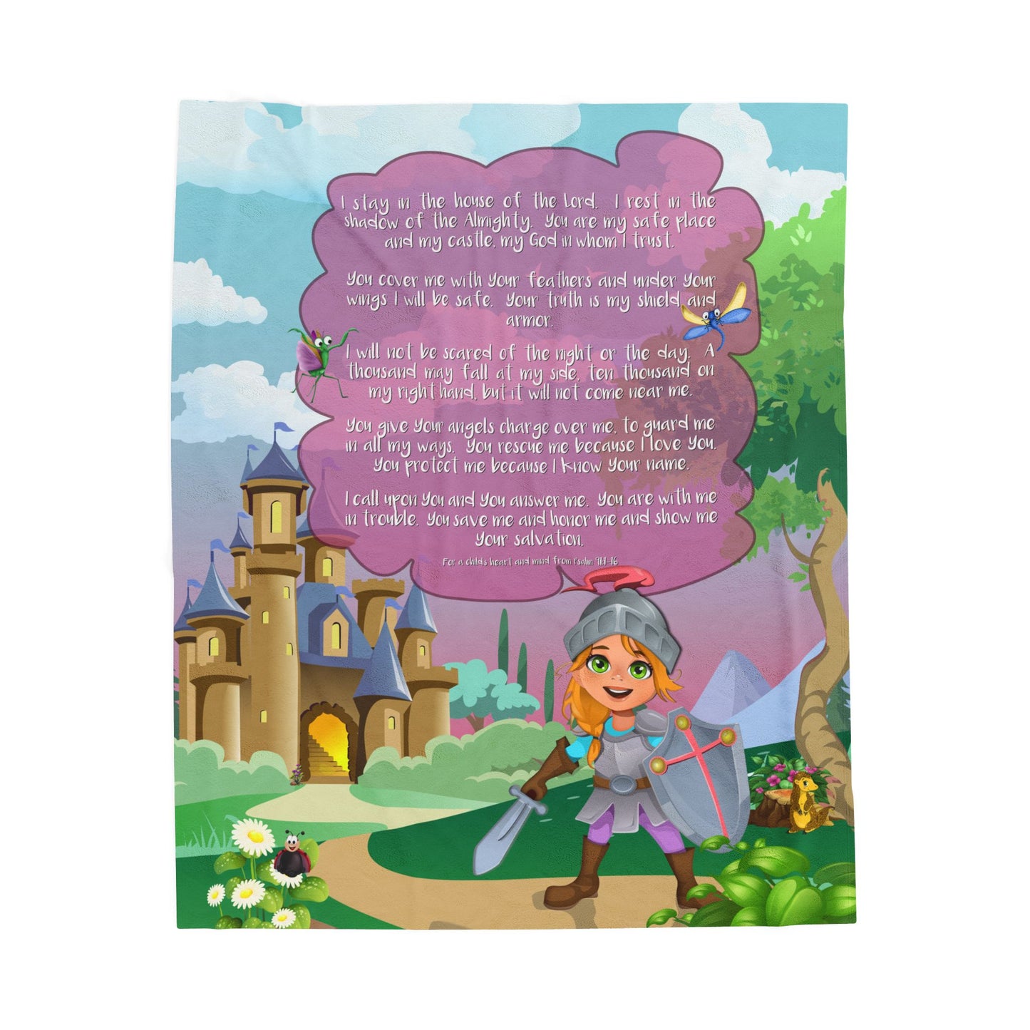 Plush Velveteen Blanket - Becky Psalm 91