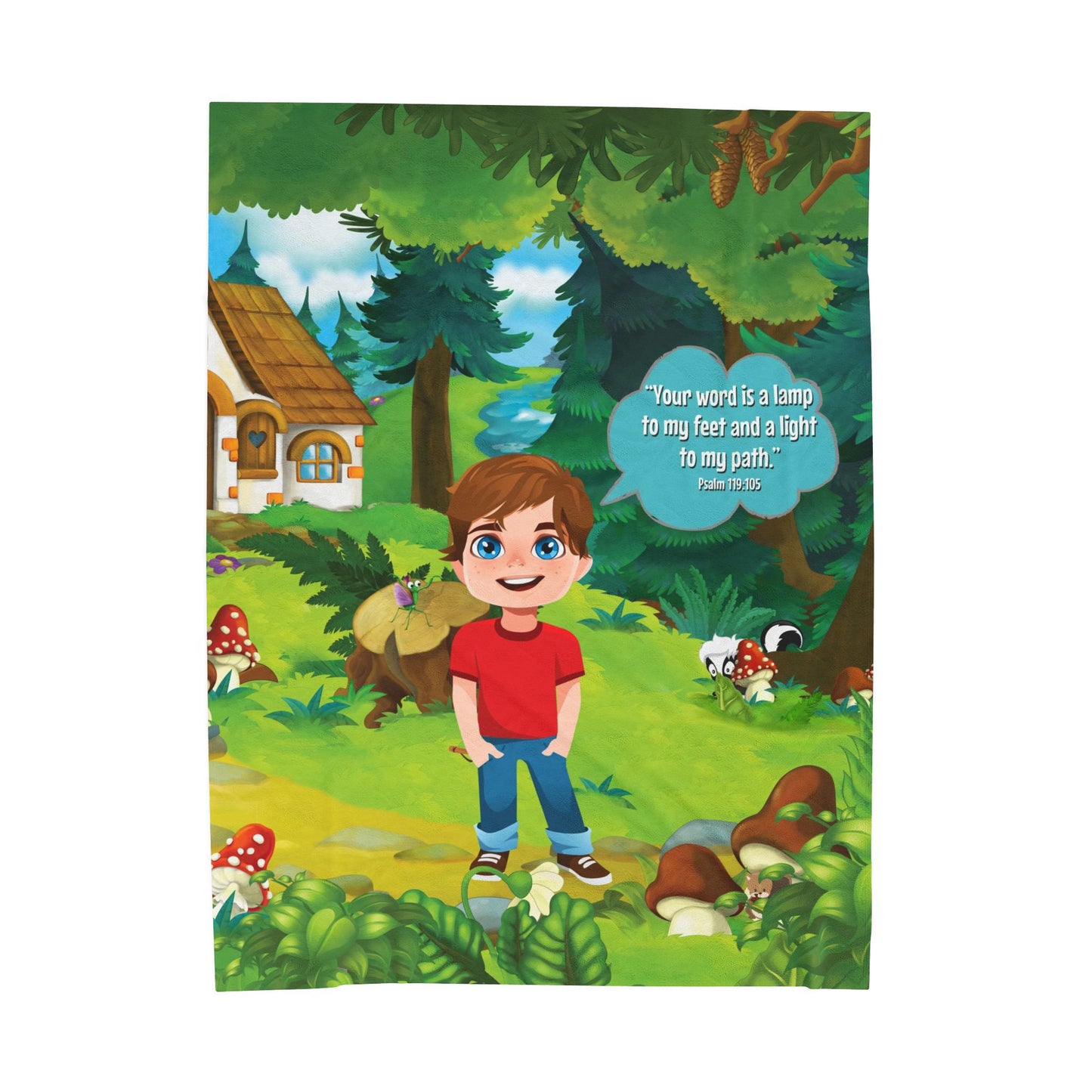 Plush Velveteen Blanket - Benjamin - Psalm 119