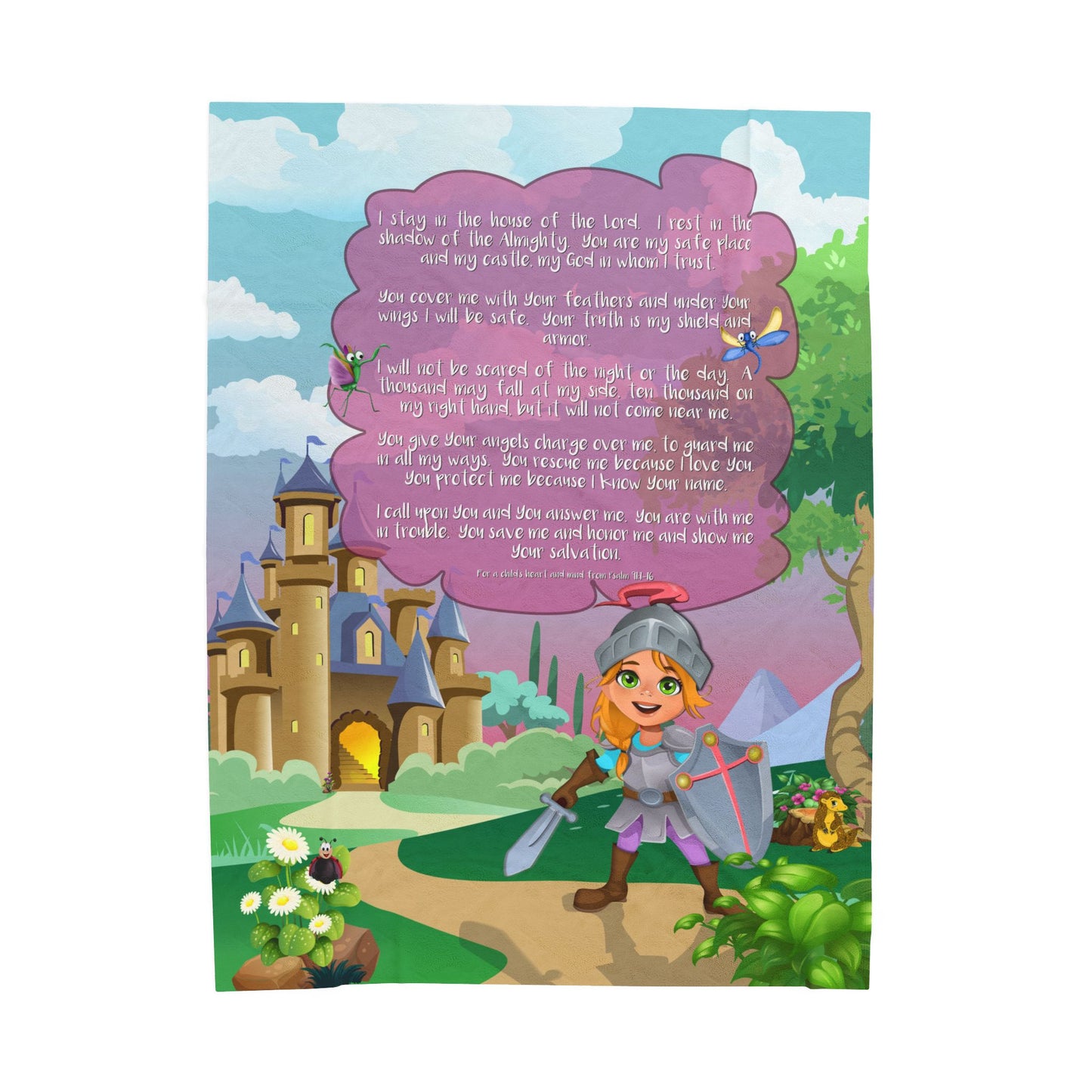 Plush Velveteen Blanket - Becky Psalm 91