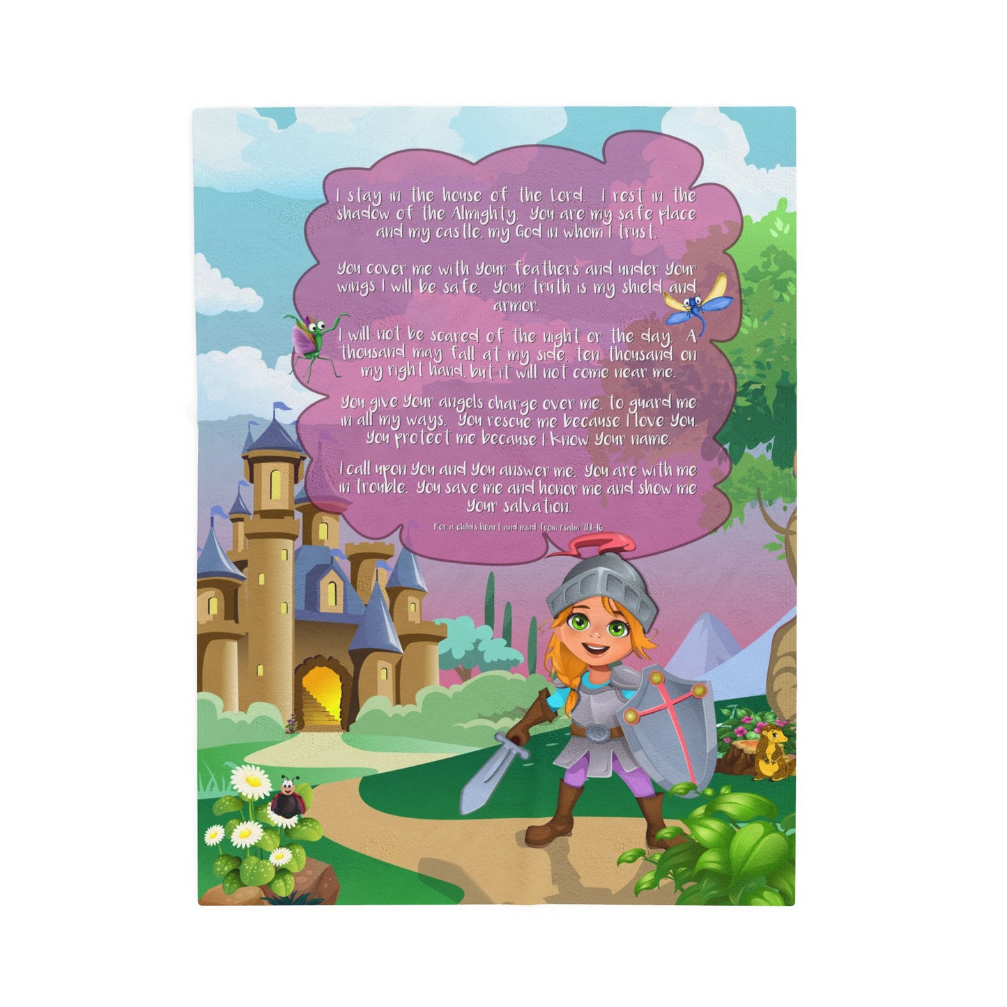 Plush Velveteen Blanket - Becky Psalm 91