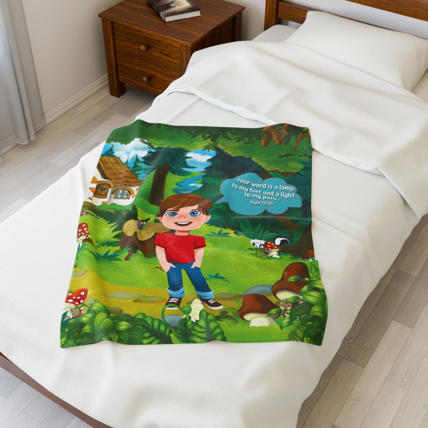 Plush Velveteen Blanket - Benjamin - Psalm 119