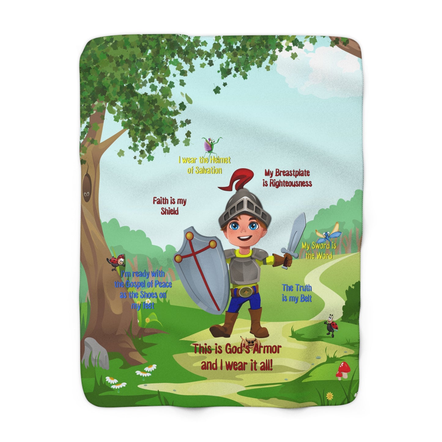 Sherpa Fleece Blanket - Benjamin & the Armor of God